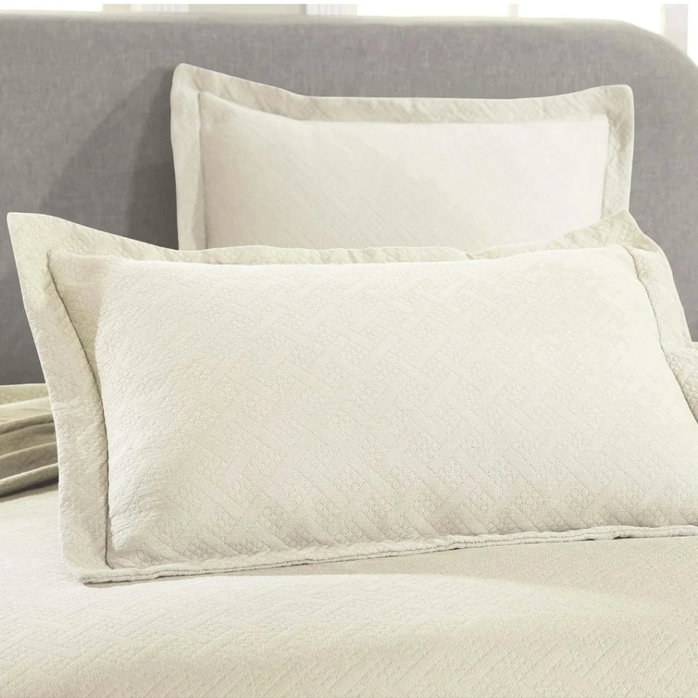 Superior Basketweave Cotton 3 Piece Bedspread Set, Home Decorative Quil Queen